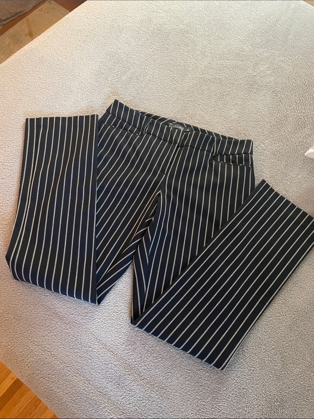 Pinstripe Straight Leg Dress Pants